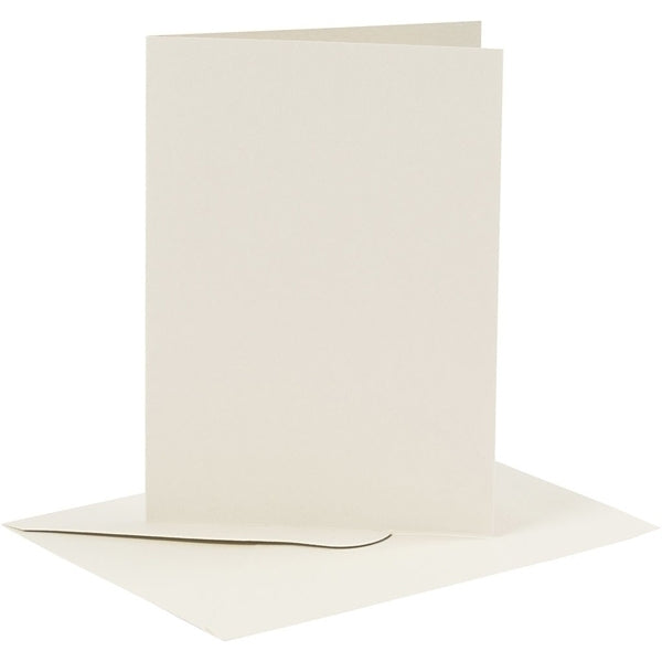 Créer Craft - Cartes et enveloppes - 10.5x15cm 6pack Off-White