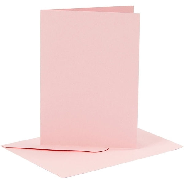 Créer Craft - Cartes et enveloppes - 10,5x15cm 6pack Rose