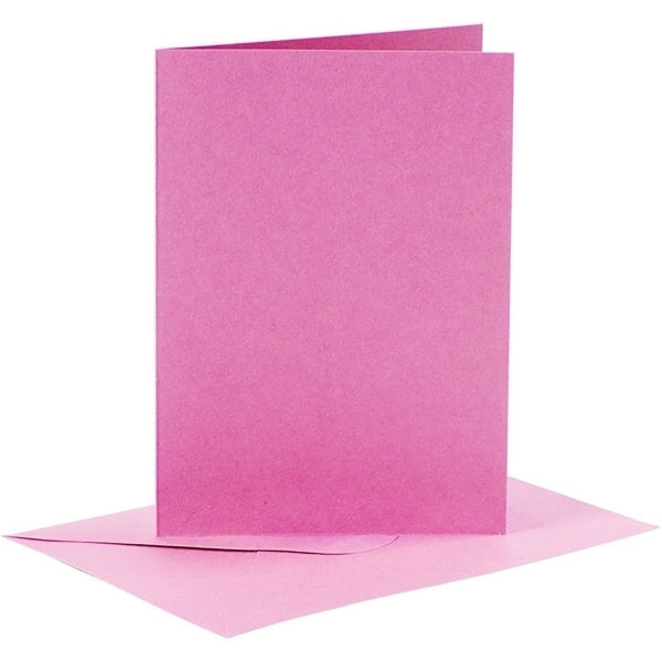 Create Craft - Cards & Envelopes - 10.5x15cm 6pack roze