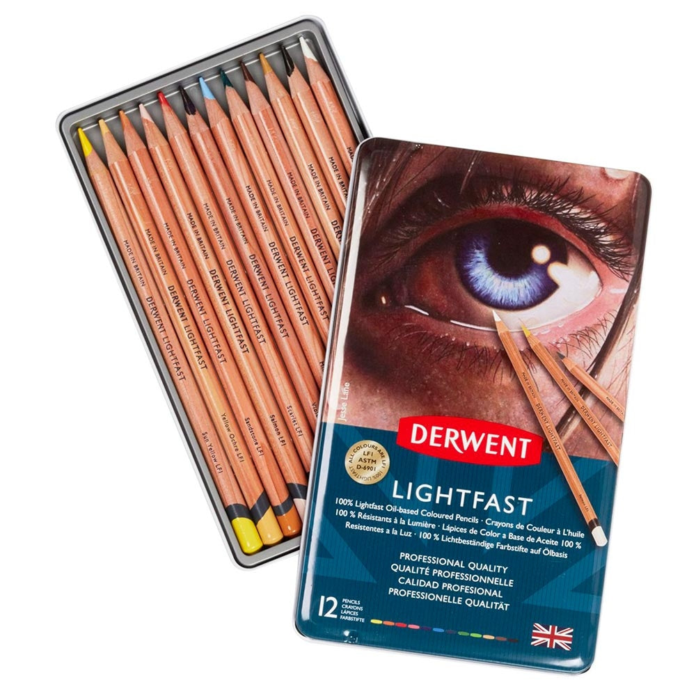 Derwent - Lightfast Oil Pencil - 12 stagno