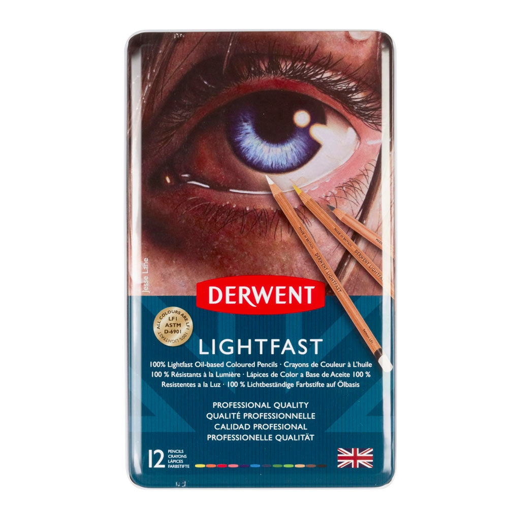 Derwent - Lightfast Oil Pencil - 12 Tin