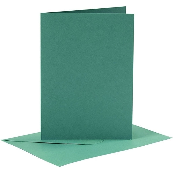Créer Craft - Cartes et enveloppes - 10.5x15cm 6pack vert foncé