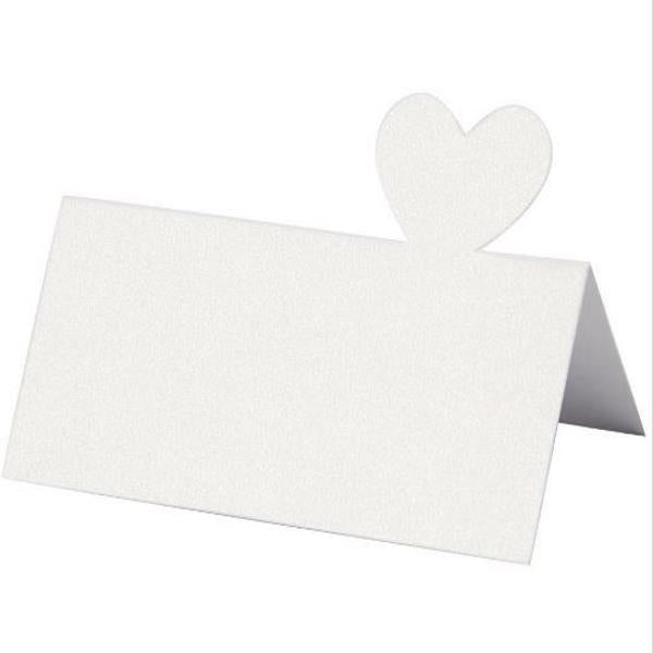Create Craft - Place Card -Heart 20pieces White