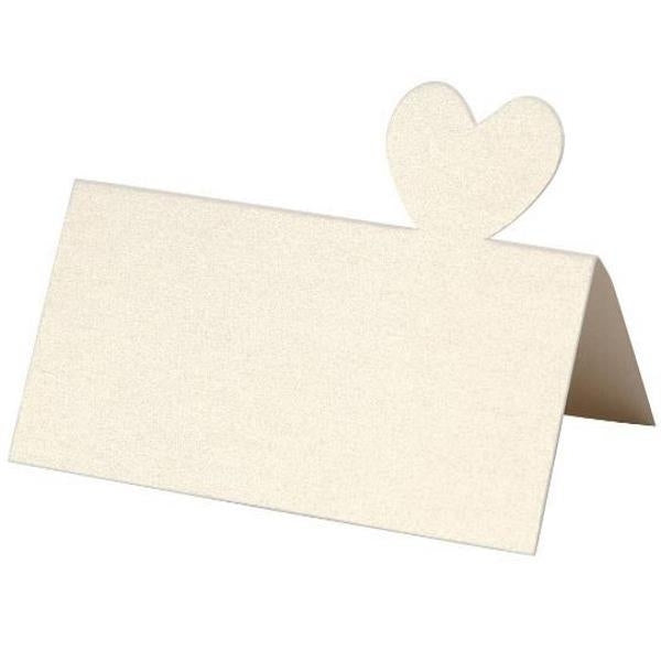 Handwerk erstellen -Place Card -Heart 20 -Pieces Off -White