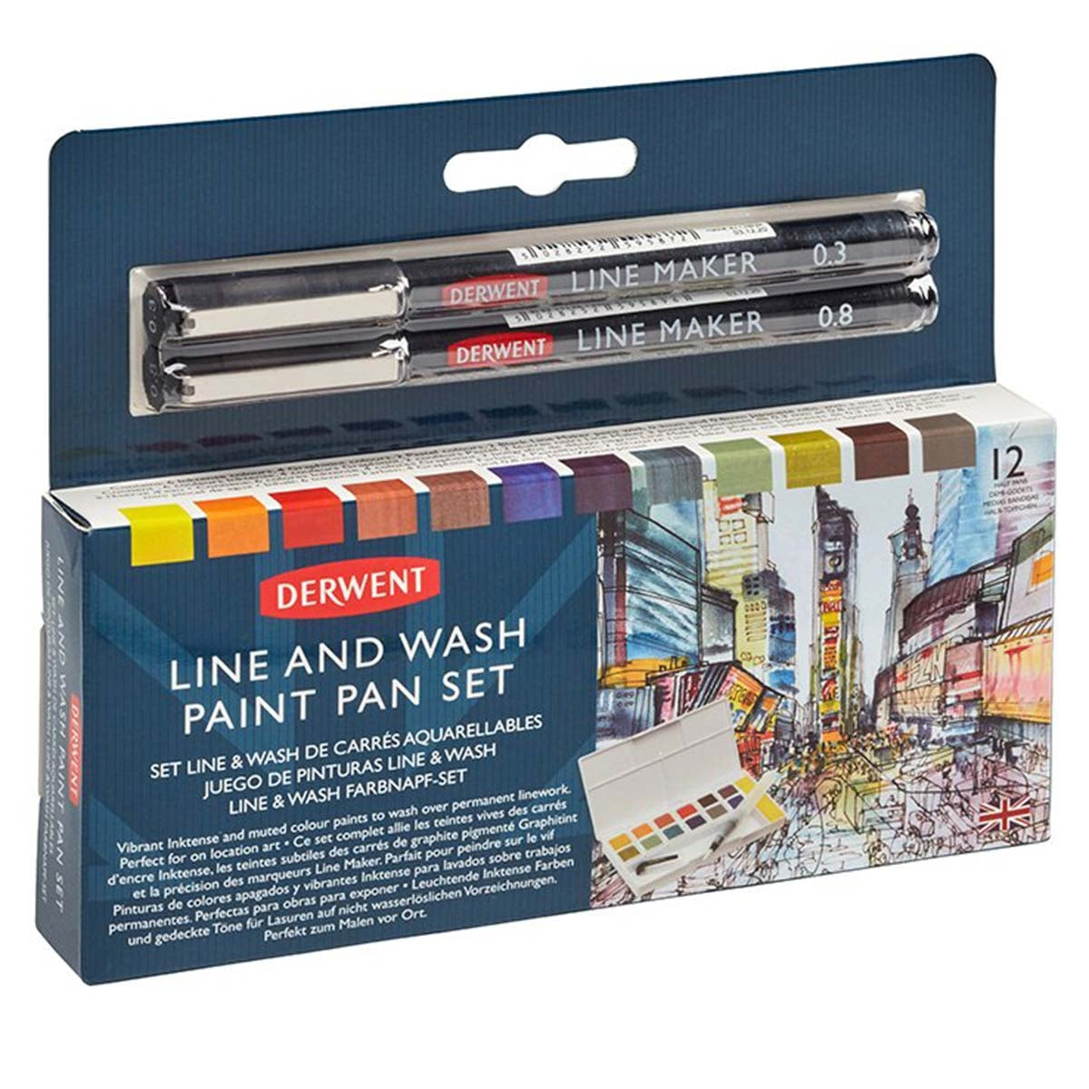 Derwent - Watercolour Line & Wash Paint Pan Set