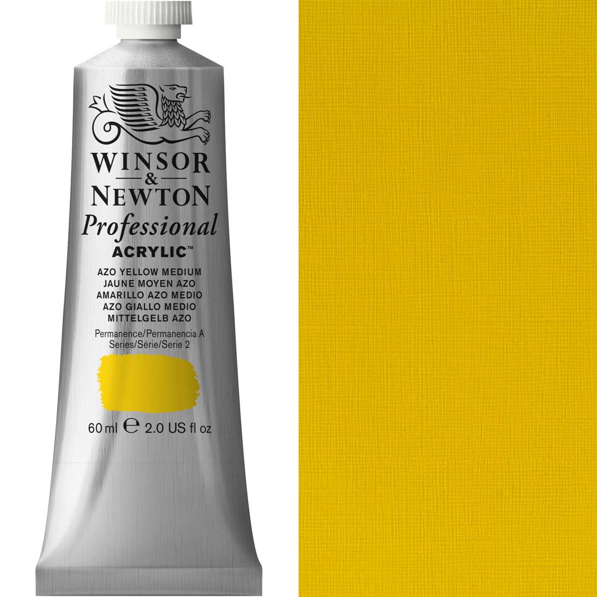 Winsor und Newton - Acrylfarbe der professionellen Künstler - 60 ml - Azo gelbes Medium