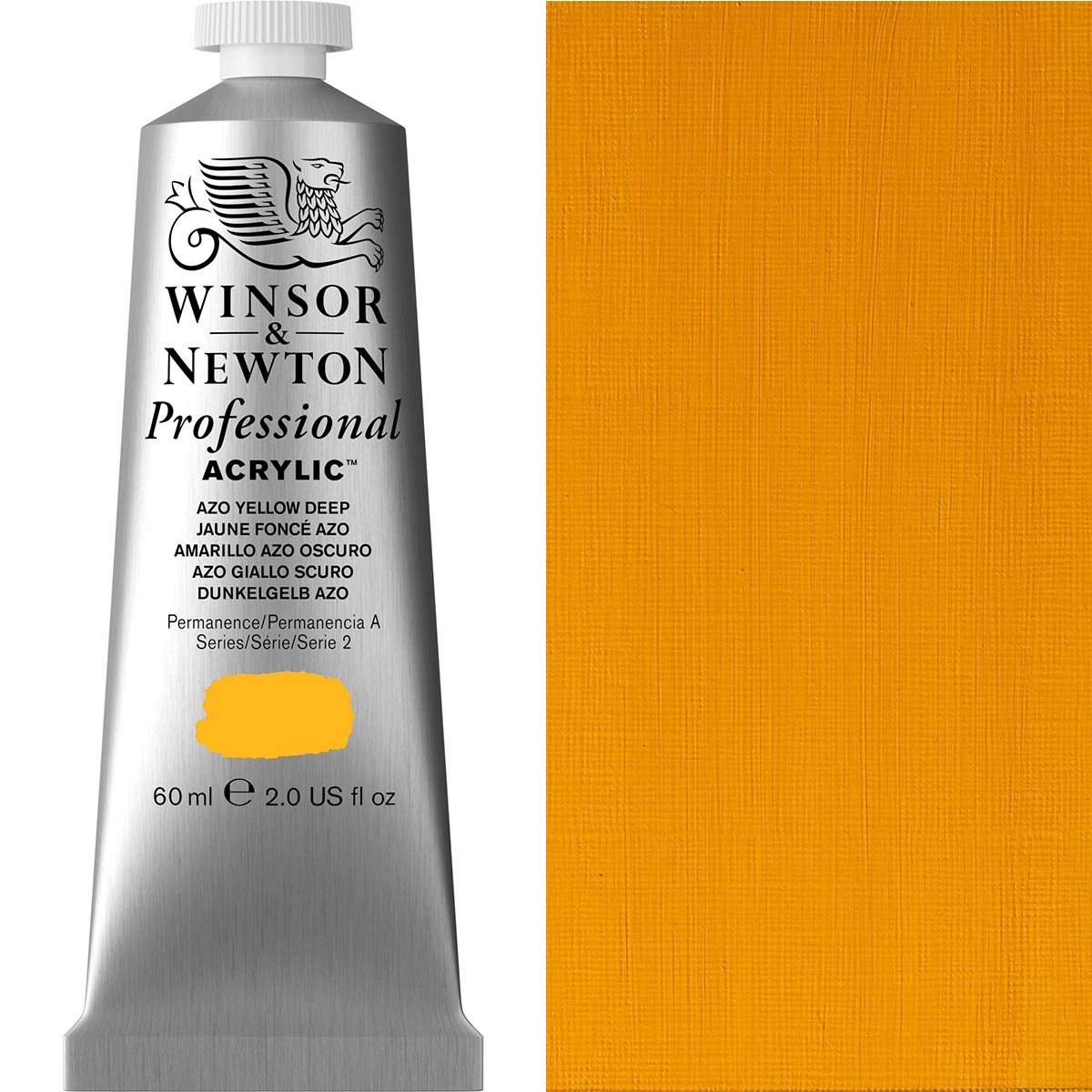 Winsor and Newton - Professional Artists' Acrylic Colour - 60ml - Azo Yellow Deep