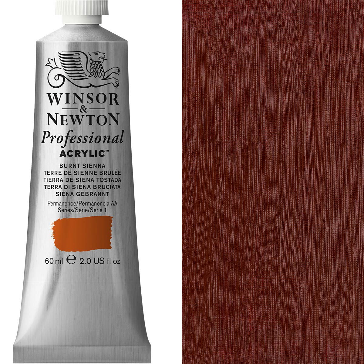 Winsor and Newton - Professional Artists' Acrylic Colour - 60ml - Burnt Sienna