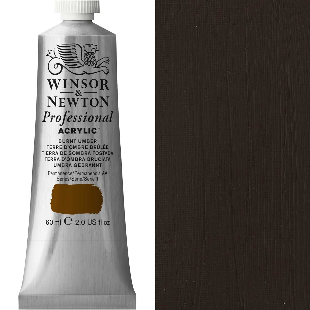 Winsor and Newton - Professional Artists' Acrylic Colour - 60ml - Burnt Umber