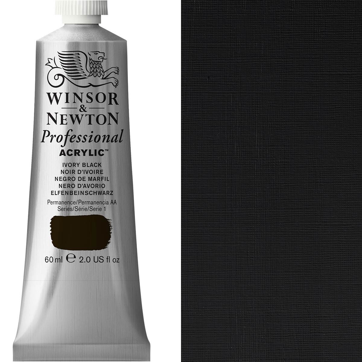 Winsor e Newton - Colore acrilico degli artisti professionisti - 60 ml - Ivorio nero