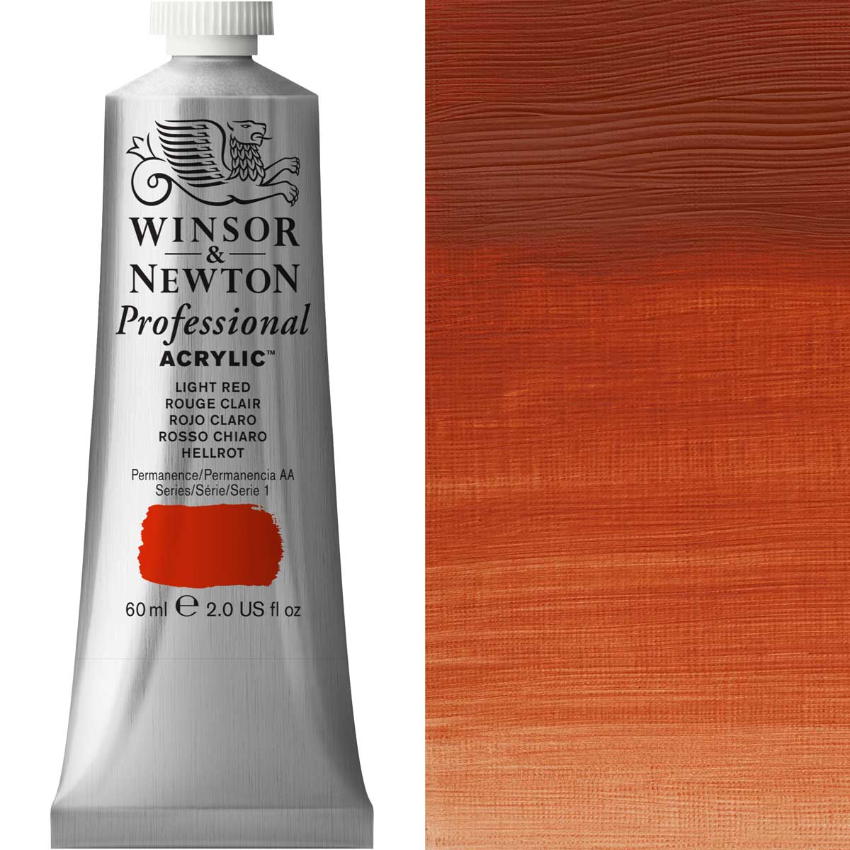 Winsor e Newton - Colore acrilico degli artisti professionisti - 60 ml - rosso chiaro