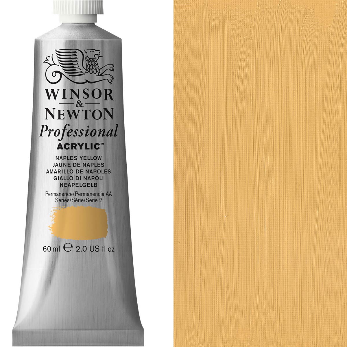 Winsor and Newton - Colore acrilico degli artisti professionisti - 60 ml - Naples Yellow