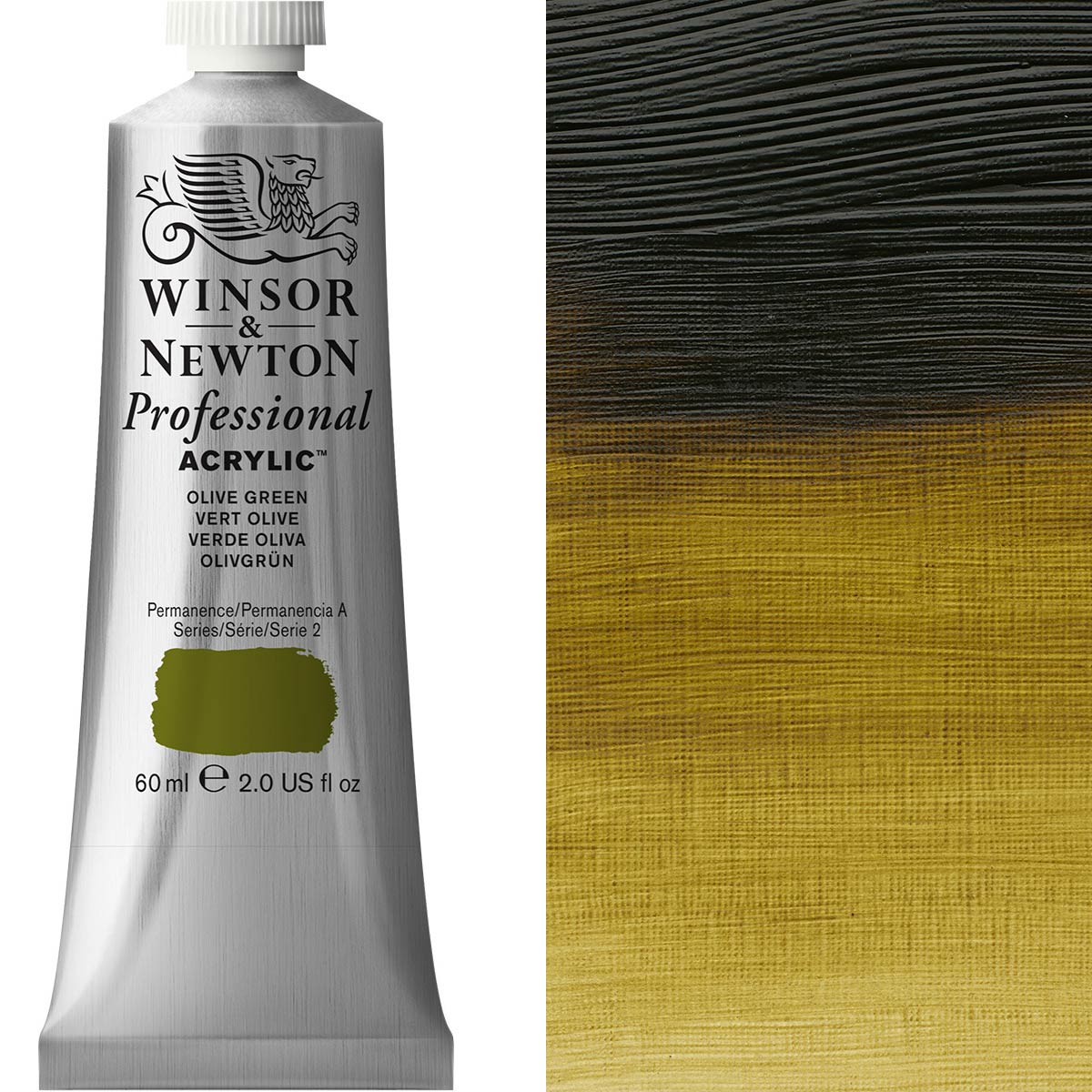 Winsor und Newton - Acrylfarbe der professionellen Künstler - 60 ml - Olive Green