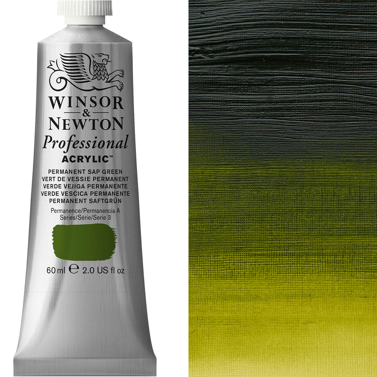 Winsor and Newton - Professional Artists' Acrylic Colour - 60ml - Permanent Sap Green