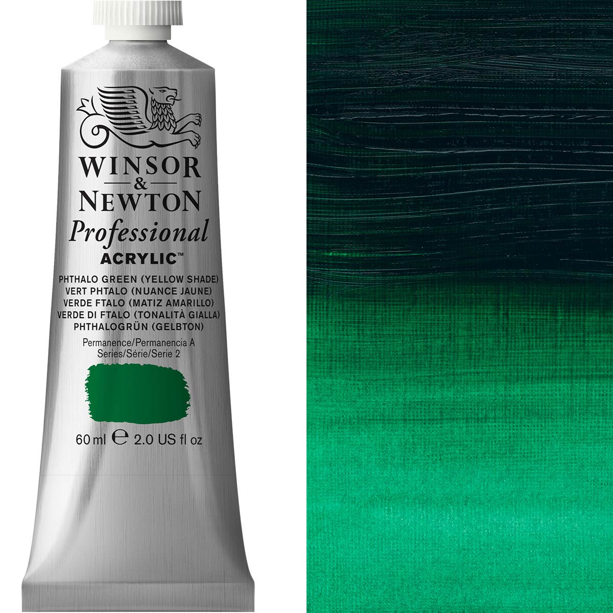 Winsor und Newton - Acrylfarbe der professionellen Künstler - 60 ml - Phthalo Grüner Schatten