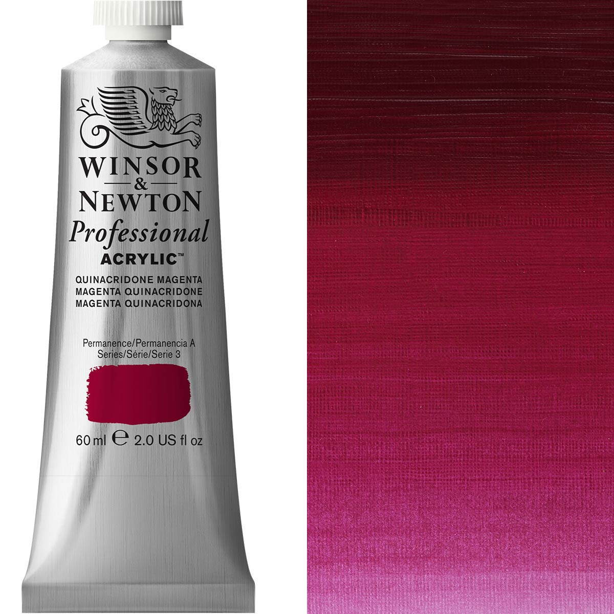 Winsor und Newton - Acrylfarbe der professionellen Künstler - 60 ml - Quinacridone Magenta