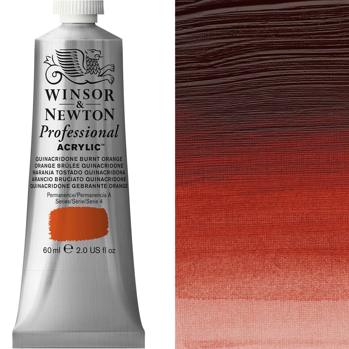 Winsor and Newton - Professional Artists' Acrylic Colour - 60ml - Quinacridone Burnt Orange