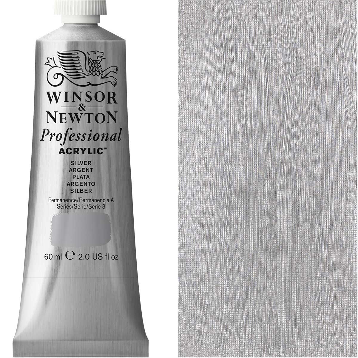 Winsor and Newton - Professional Artists' Acrylic Colour - 60ml - Silver