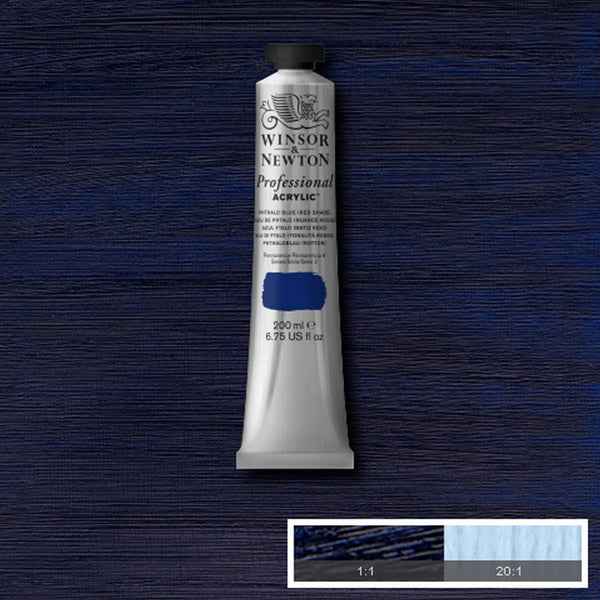 Winsor and Newton - Professional  Artists' Acrylic - Phthalo Blue Red Shade - 200ml