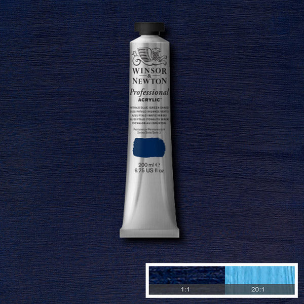 Winsor and Newton - Professional  Artists' Acrylic - Phthalo Blue Green Shade - 200ml