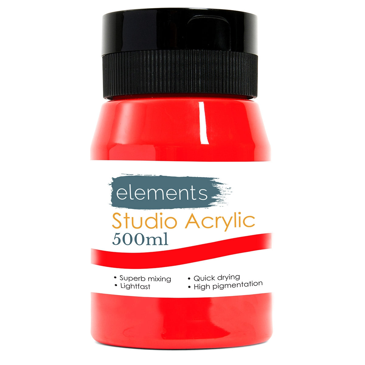 Elementi 500 ml di cadmio acrilico rosso / scarlatto