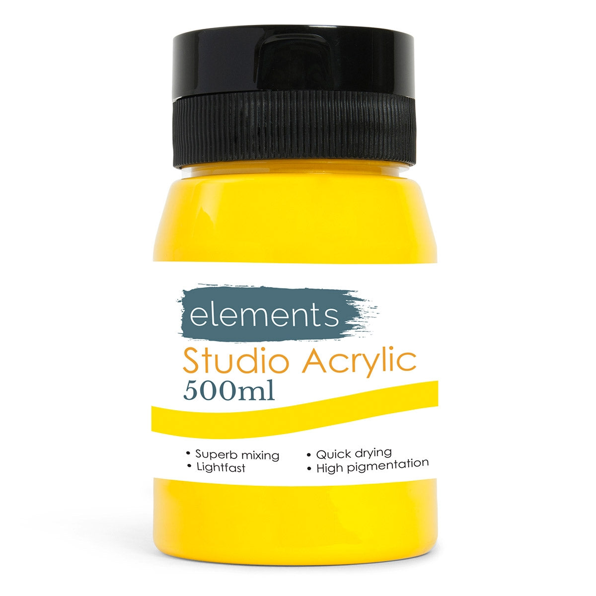 Éléments 500 ml jaune moyen acrylique