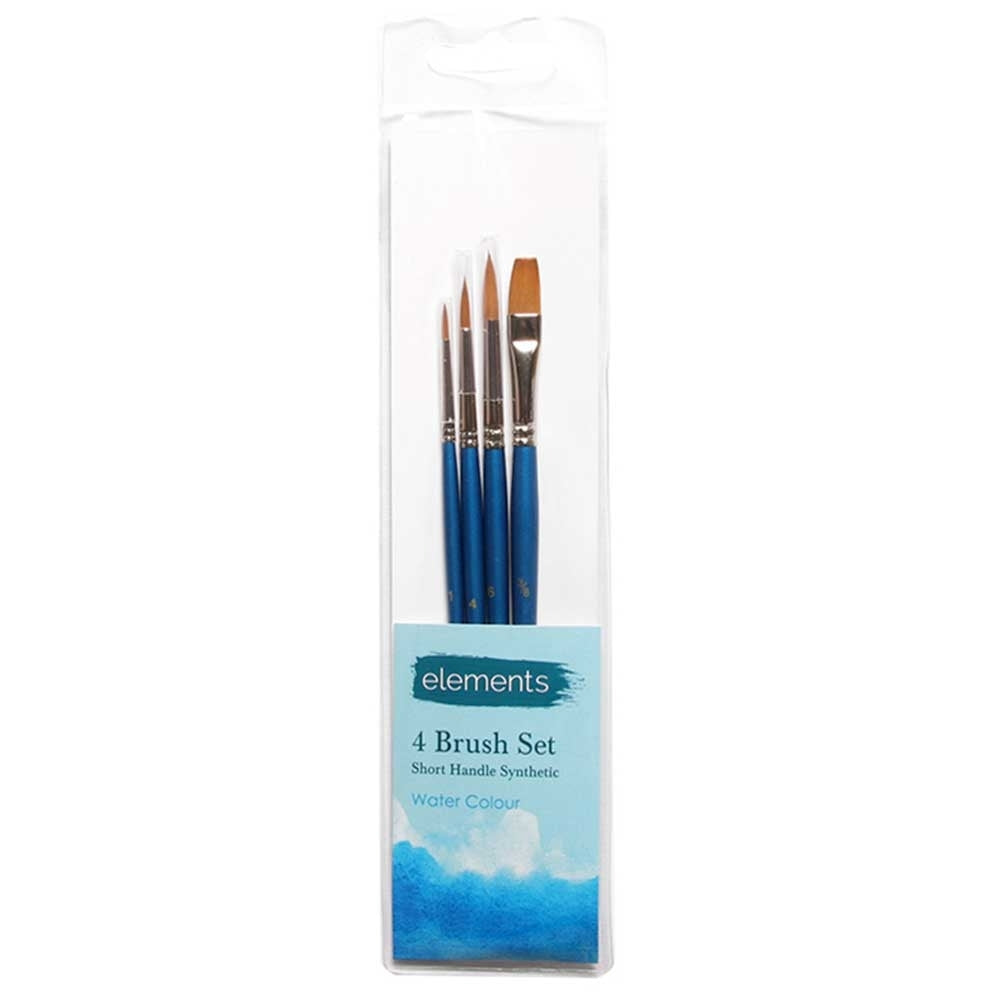 Elements - Set of 4 Short Handle Watercolour Brushes