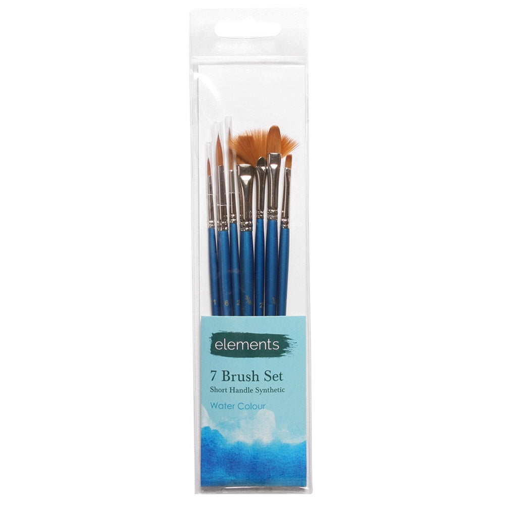 Elements - Set of 7 Short Handle Watercolour Brushes