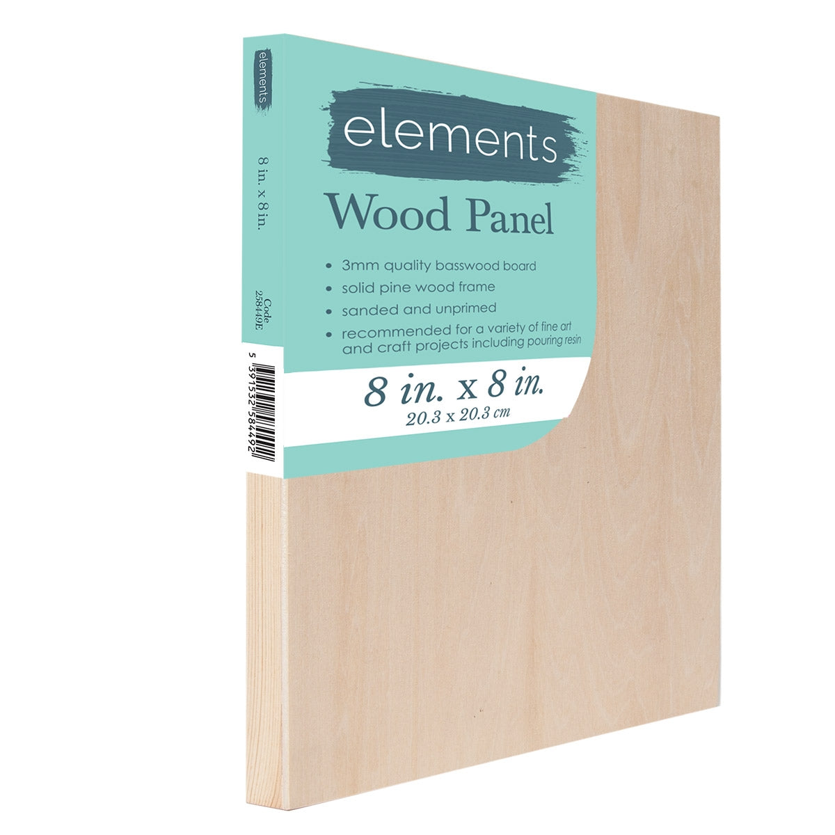 Elementen houten schilderpaneelbord - 8x8 " - 20x20 cm