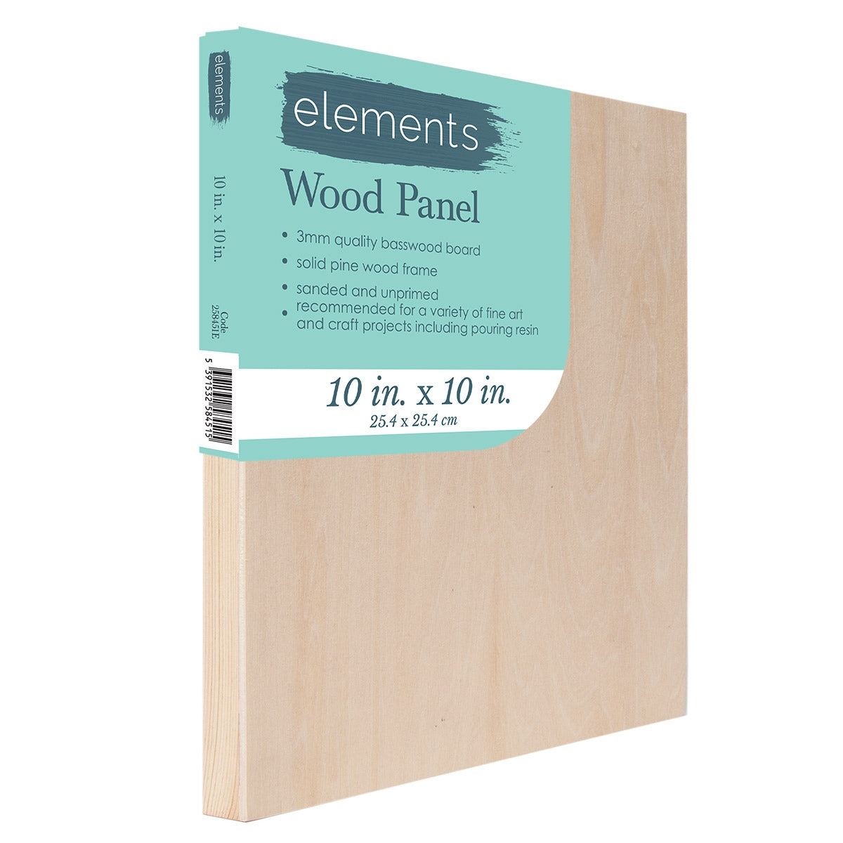 Elementen houten schilderpaneelbord - 10x10 " - 25x25cm