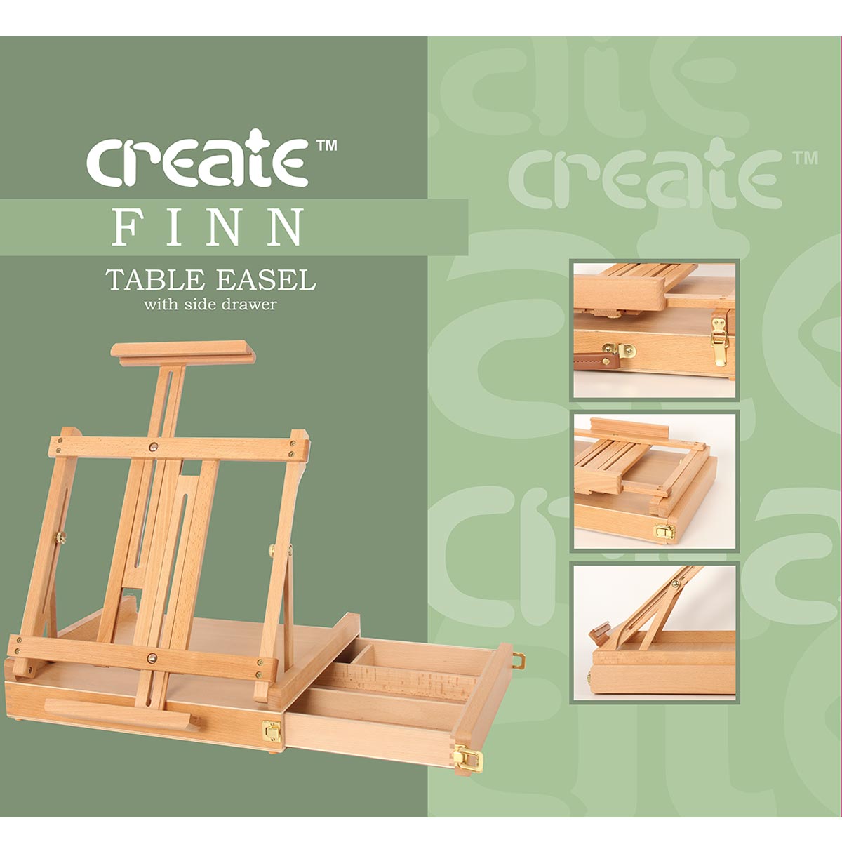Create - Chevalet de table Finn avec tiroir latéral