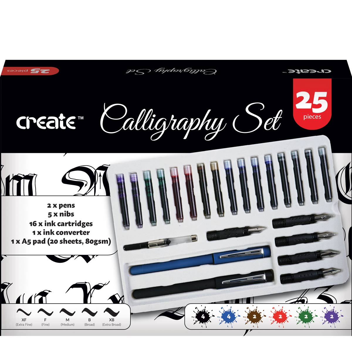 Create - Calligraphy Pen Set 25 Piece