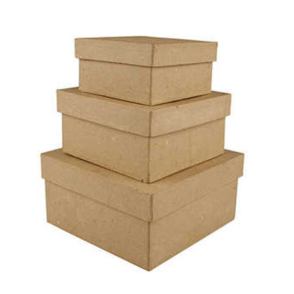 Créer Craft - Square Boxs -10x12.5x15 cm -3 assorti