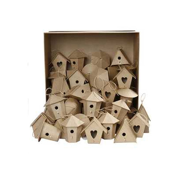 Creëer Craft -Mini Bird Houses -7 cm -60 diverse