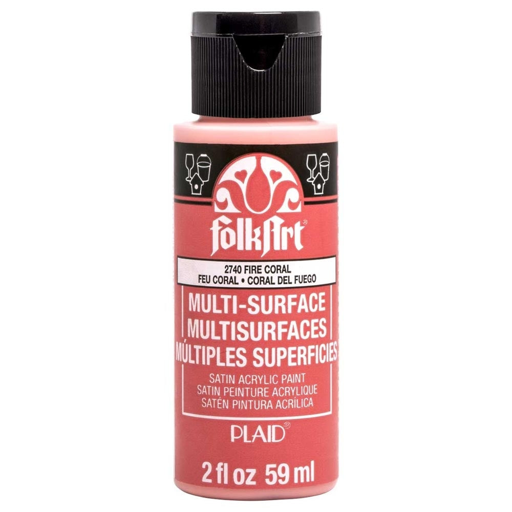 Folkart - Multi -Oberflächen -Acrylfarbe - 2oz - Feuerkoralle