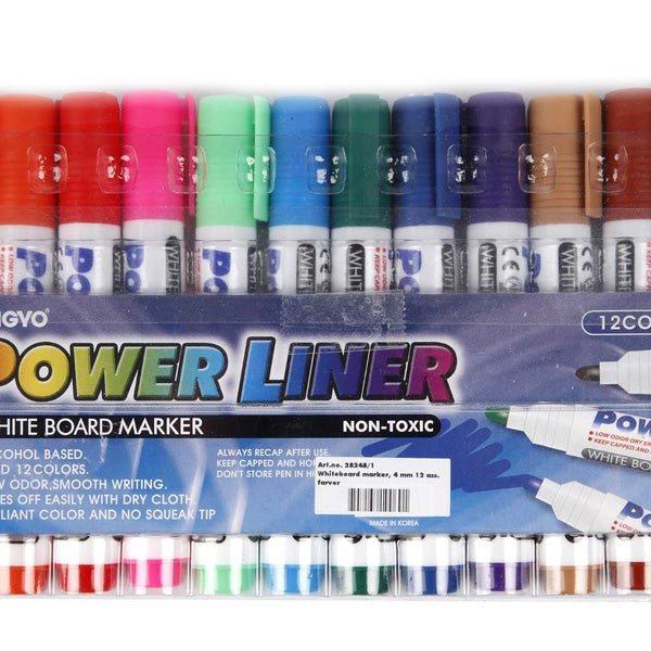 Create Craft - Whiteboard Markers - Power Liner - 4mm line - 12 Assorted