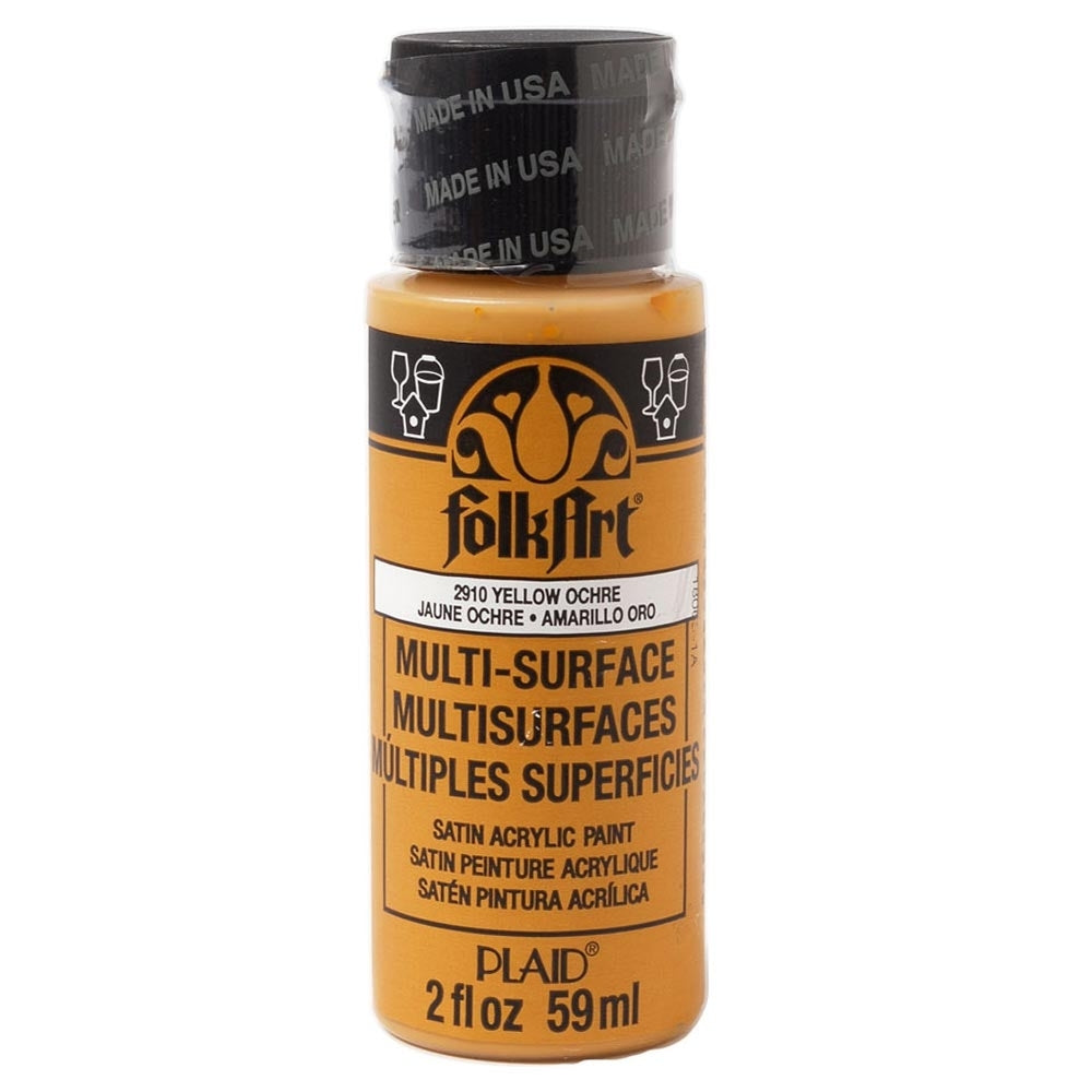 Folkart - Multi -Oberflächen -Acrylfarbe - 2oz - Gelb Ocker