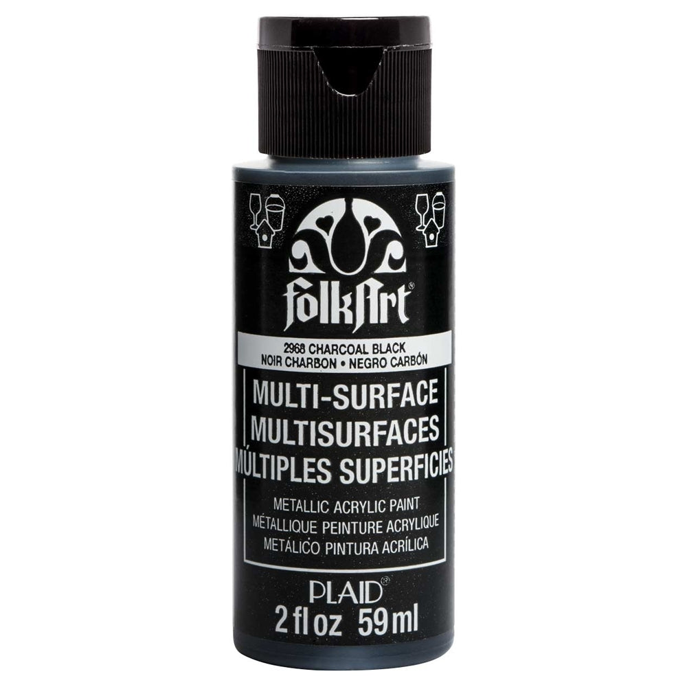 FolkArt - Multi-Surface Acrylic Paint - 2oz - Met Charcoal Black