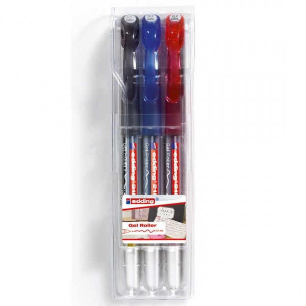 Edding - 2185 Set de 3 stylos à rouleaux en gel (001-002-003)