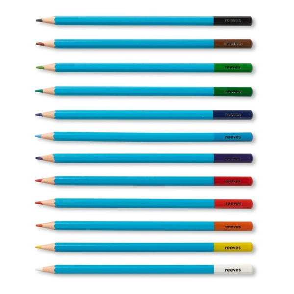 Reeves - 12 crayons de couleur d'eau assorties