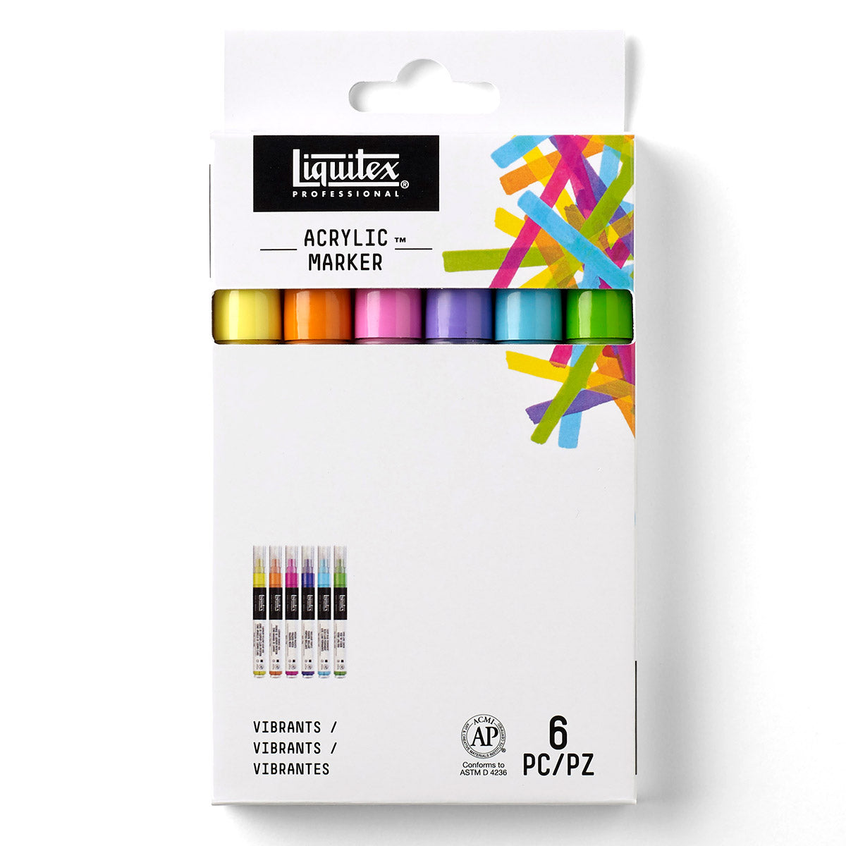 Liquitex - Markers Set - 6x2mm Fijne penpunt - Levendige kleuren