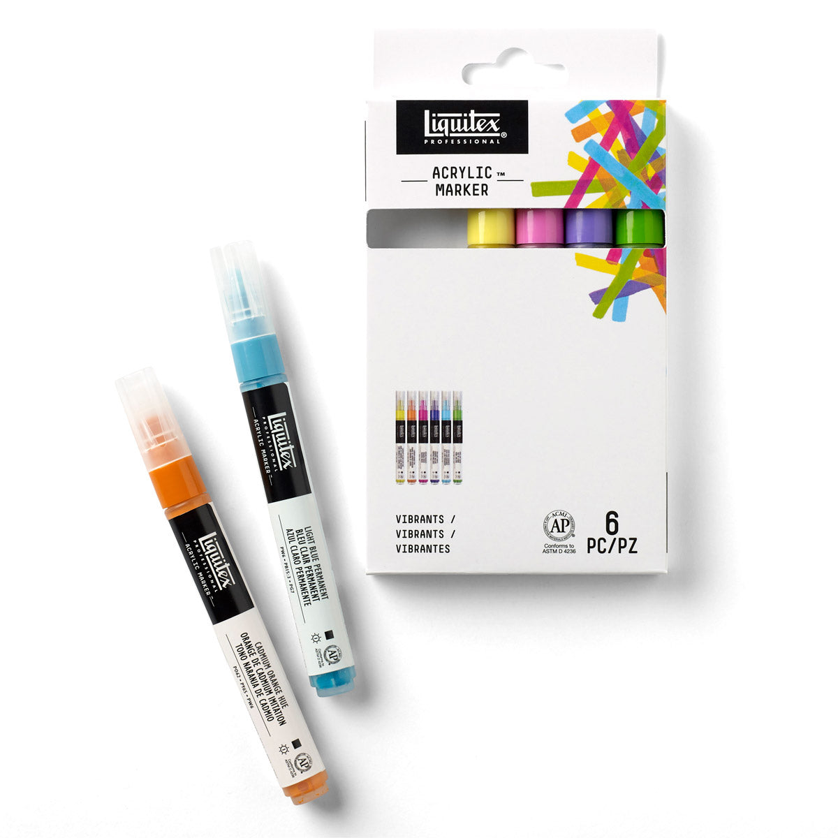 Liquitex - Marker Set - 6x2mm Feinspitze - Leuchtende Farben