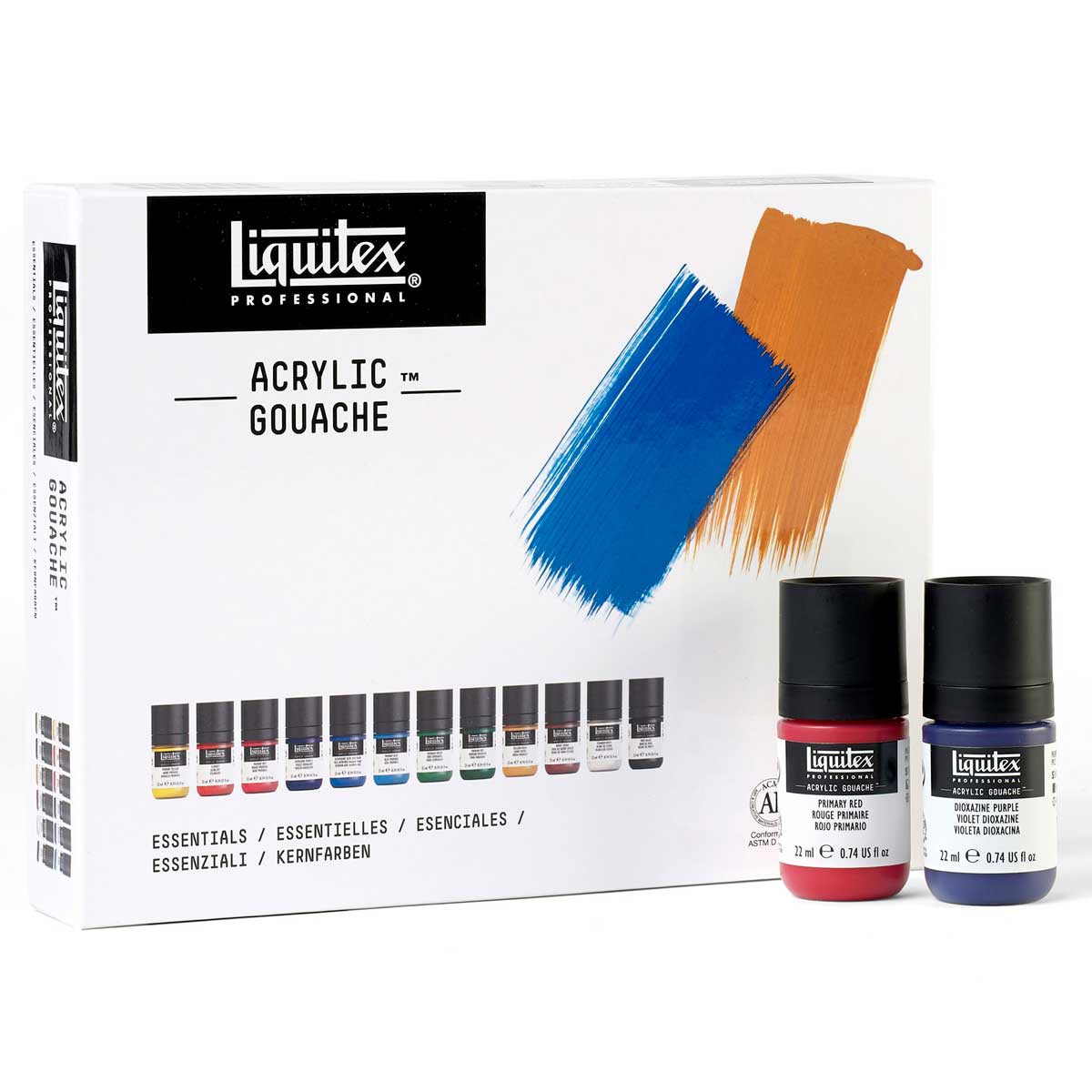 Liquitex - Gouache professionnelle Esential set de couleurs 12 x 22ml