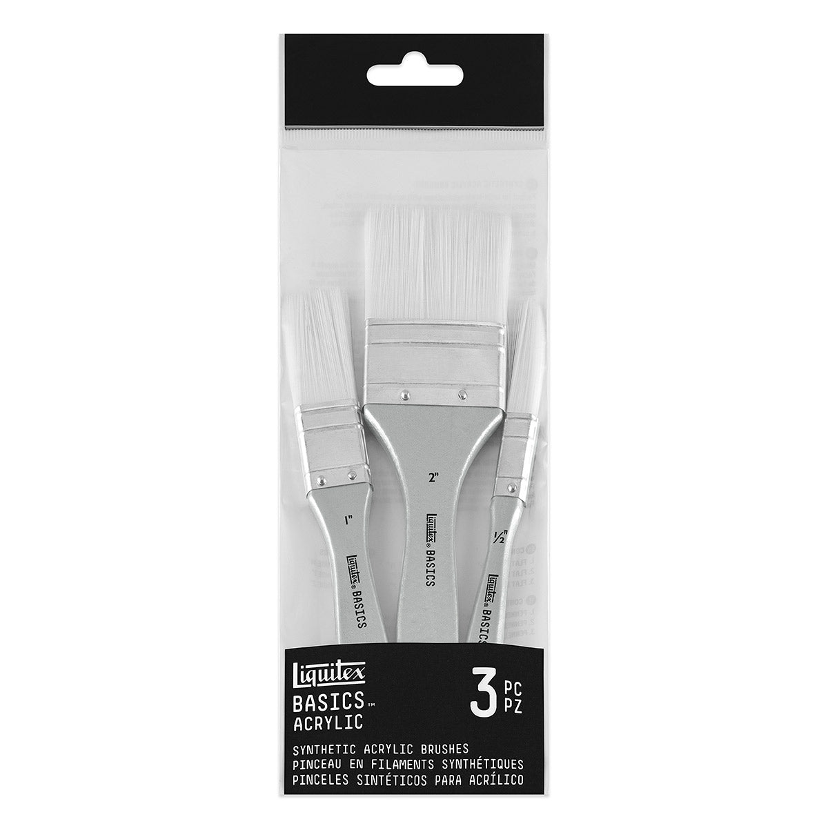 Liquitex Basics Set di spazzole per lavaggio piatto - 3x sintetico