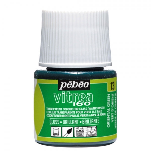 Pebeo - Vitrea 160 - Vernice di vetro e piastrelle - Gloss - Greeno orientale - 45 ml