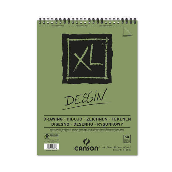 Canson - XL Drawing Spiral Pad - A4 160gsm - 50 sheets