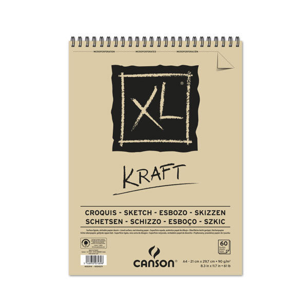 CANSON - XL Kraft Spiral Pad - A4 90GSM - 60 Sheets