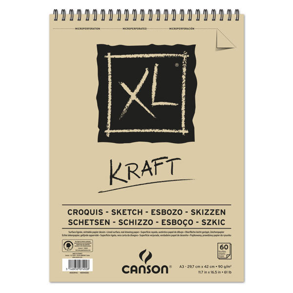 Canson - XL Kraft Spiral Pad - A3 90gsm - 60 sheets