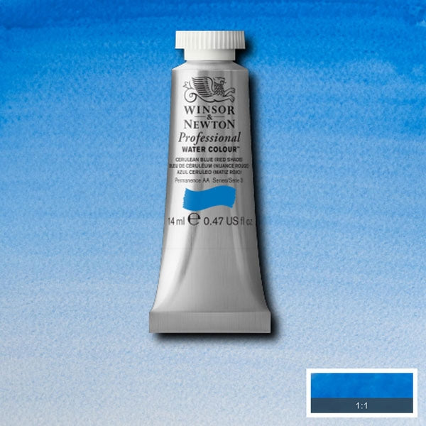 Winsor et Newton - Aquarelle des artistes professionnels - 14 ml - nuance rouge bleu céruléen