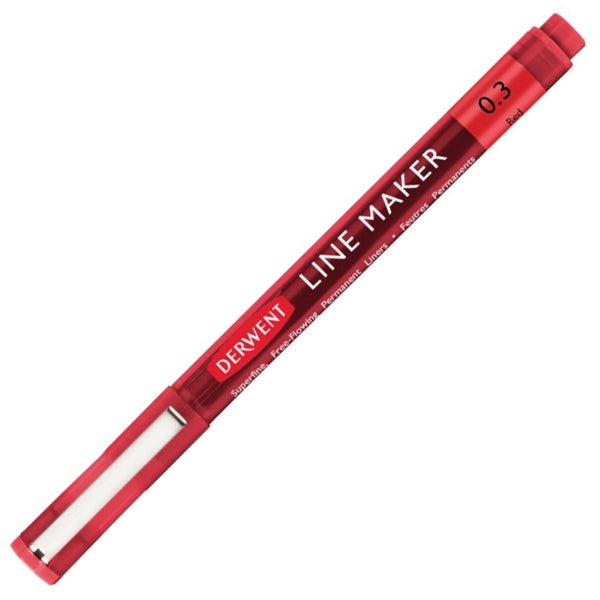 Derwent - Line Maker Pens - Red - Fine Nib 0.3mm